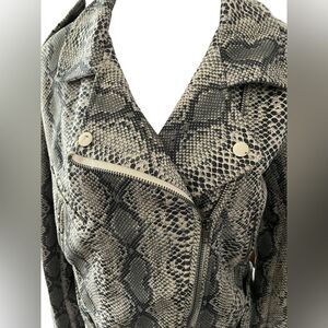 SNAKESKIN BIKER JACKET BY‎ FATE, sz Large